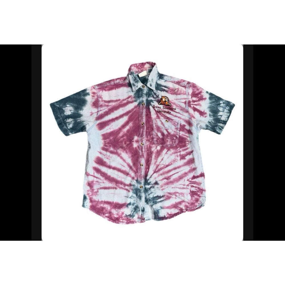 Vintage Texas Southern University Tie-Dye Button Up